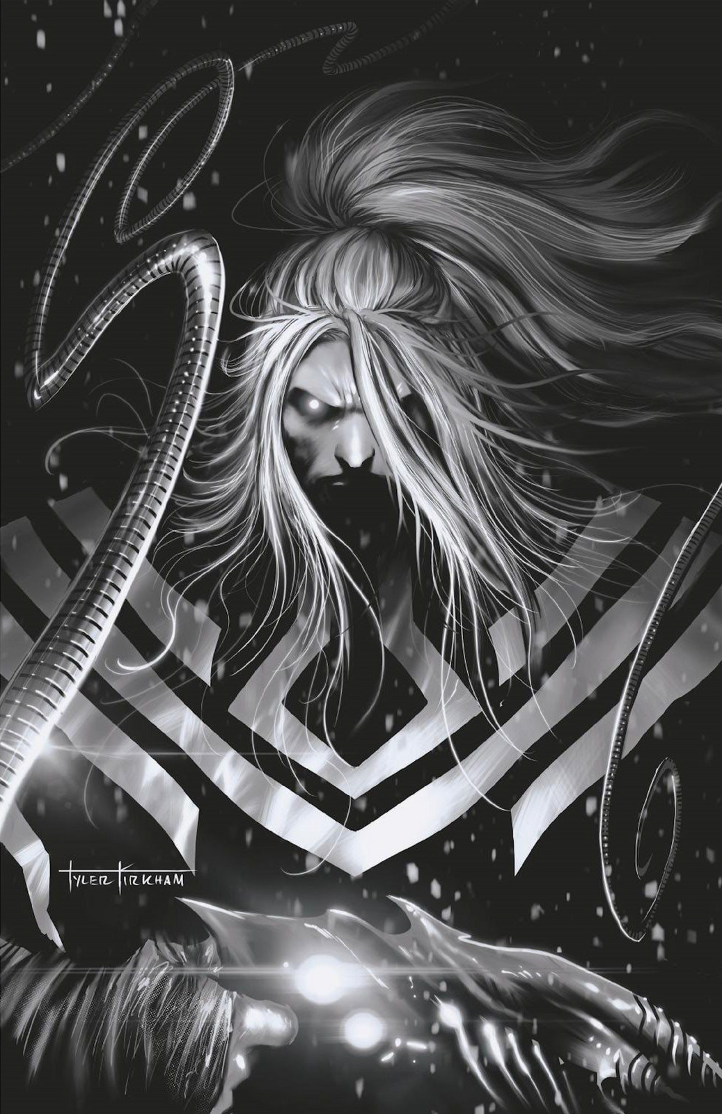 WEB OF VENOM WRAITH 1 TYLER KIRKHAM B&W VIRGIN VARIANT